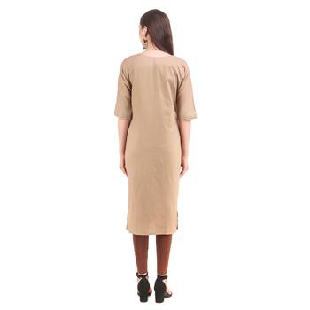 SWAGG INDIA  Wear Hand Work Embroidery Viscose Fabric with Inner Brown Kurta Kurti 2