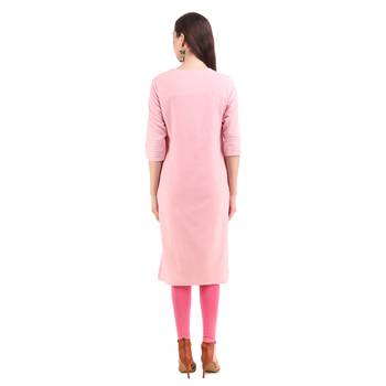 SWAGG INDIA  Wear Hand Work Embroidery Viscose Fabric with Inner Light Pink Kurta Kurti 2