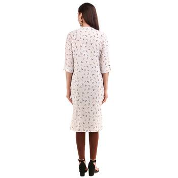 SWAGG INDIA  Wear Rayon Printed White Only Kurta Kurti 2