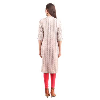 SWAGG INDIA  Rayon Printed Off White Only Kurta Kurti 2