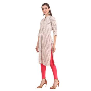 SWAGG INDIA  Rayon Printed Off White Only Kurta Kurti 3