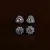 Rhodium Plated Two Pairs of American Diamons Studs 216ED420