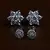 Rhodium Plated Two Pairs of American Diamons Studs 216ED426