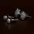 Rhodium Plated Two Pairs of American Diamons Studs 216ED426