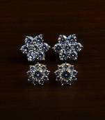 Gold Plated Two Pairs of American Diamond Studs 216ED427