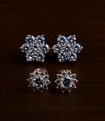 Rose Gold Plated Two Pairs of American Diamond Studs 216ED429