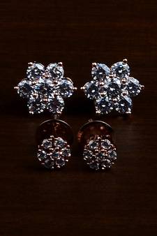 Rose Gold Plated Two Pairs of American Diamond Studs 216ED430