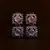 Rhodium and Rose Plated Pink Stone Embellished Two Pairs of American Diamons Studs 216ED431