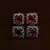 Rhodium and Rose Plated Magenta Stone Embellished Two Pairs of American Diamons Studs 216ED433