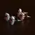 Rhodium and Rose Plated Magenta Stone Embellished Two Pairs of American Diamons Studs 216ED433
