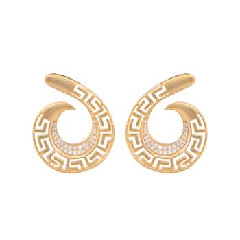Gold cubic zirconia earrings 1