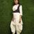 Women Off-White Patiala Dress With Blue Jacket