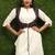 Women Off-White Patiala Dress With Blue Jacket