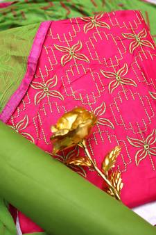 Pink embroidered cotton salwar