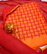 Orange embroidered cotton salwar