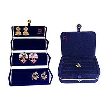 atorakushon   Satin Combo Makeup Pouch Necklace Jewellery Wardrobe Organizer Vanity Travel Kit Bag For Women's (maroon) 3
