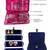 atorakushon   Satin Combo Makeup Pouch Necklace Jewellery Wardrobe Organizer Vanity Travel Kit Bag For Women's (pink)