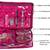 atorakushon   Satin Combo Makeup Pouch Necklace Jewellery Wardrobe Organizer Vanity Travel Kit Bag For Women's (pink)