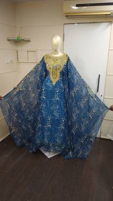 Moroccan Dubai Kaftan Abaya Dress Fancy Long Gown Beach Wear Tiger Print 1850 1