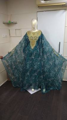 Moroccan Dubai Kaftan Abaya Dress Fancy Long Gown Beach Wear Tiger Print 2156 1