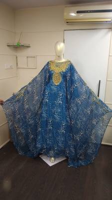 Moroccan Dubai Kaftan Abaya Dress Fancy Long Gown Beach Wear Tiger Print 2400 1