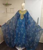 Moroccan Dubai Kaftan Abaya Dress Fancy Long Gown Beach Wear Tiger Print 2400