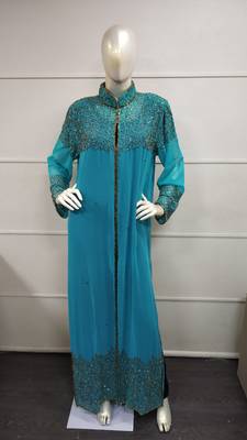 Moroccan Dubai Kaftan Abaya Dress Fancy Long Gown Beach Wear Jacket 0746 1