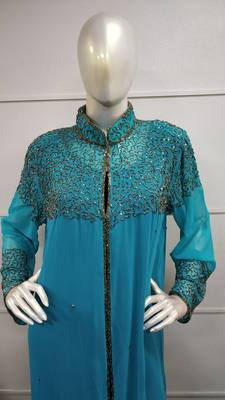 Moroccan Dubai Kaftan Abaya Dress Fancy Long Gown Beach Wear Jacket 0746 2