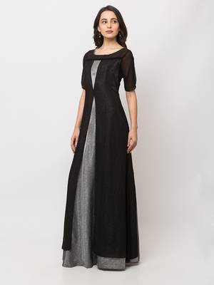 Sheczzar Black Color Georgette Floor Length  Party wear Gown. 2