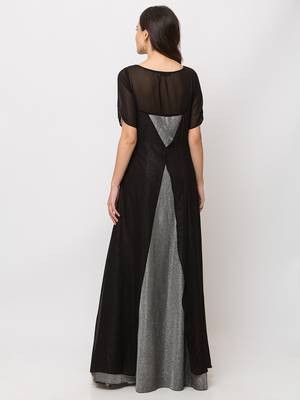 Sheczzar Black Color Georgette Floor Length  Party wear Gown. 3