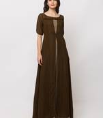 Sheczzar Brown Color Georgette Floor Length  Party wear Gown.