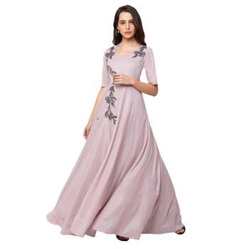 Sheczzar Pink Color Simmer Floor Length  Party wear Gown. 1