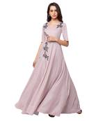 Sheczzar Pink Color Simmer Floor Length  Party wear Gown.
