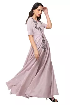 Sheczzar Pink Color Simmer Floor Length  Party wear Gown.
