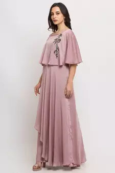 Sheczzar Pink Color COTTON  Floor Length  Party wear Gown.