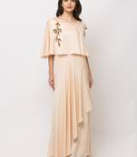 Sheczzar Beige Color Cotton Floor Length  Party wear Gown.