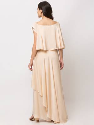 Sheczzar Beige Color Cotton Floor Length  Party wear Gown. 3