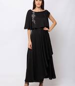 Sheczzar Black Color COTTON  Floor Length  Party wear Gown.