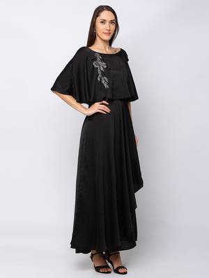 Sheczzar Black Color COTTON  Floor Length  Party wear Gown. 2