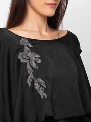 Sheczzar Black Color COTTON  Floor Length  Party wear Gown. 4