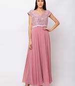 Sheczzar Pink Color Georgette Floor Length  Party wear Gown.