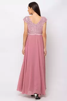 Sheczzar Pink Color Georgette Floor Length  Party wear Gown.