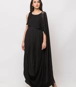 Sheczzar Black Color Soft Lycra  Floor Length  Party wear Gown.