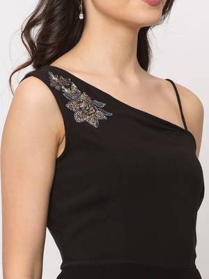 Sheczzar Black Color Georgette Floor Length  Party wear Gown. 4