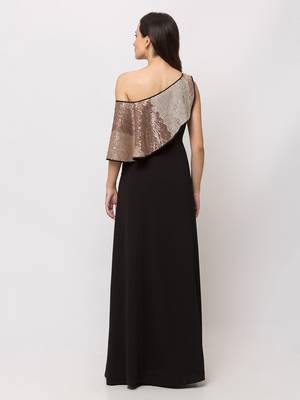 Sheczzar Black Color Lycra Floor Length  Party wear Gown. 3