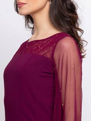 Sheczzar Wine Color Georgette Floor Length  Party wear Gown. 4