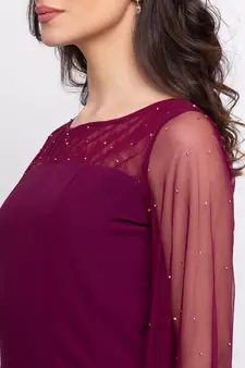 Sheczzar Wine Color Georgette Floor Length  Party wear Gown.
