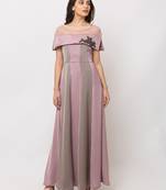 Sheczzar Pink Color GEORGETTE Floor Length  Party wear Gown.