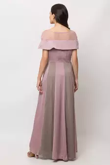 Sheczzar Pink Color GEORGETTE Floor Length  Party wear Gown.