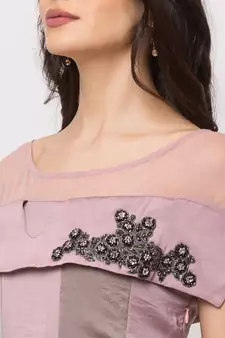 Sheczzar Pink Color GEORGETTE Floor Length  Party wear Gown.